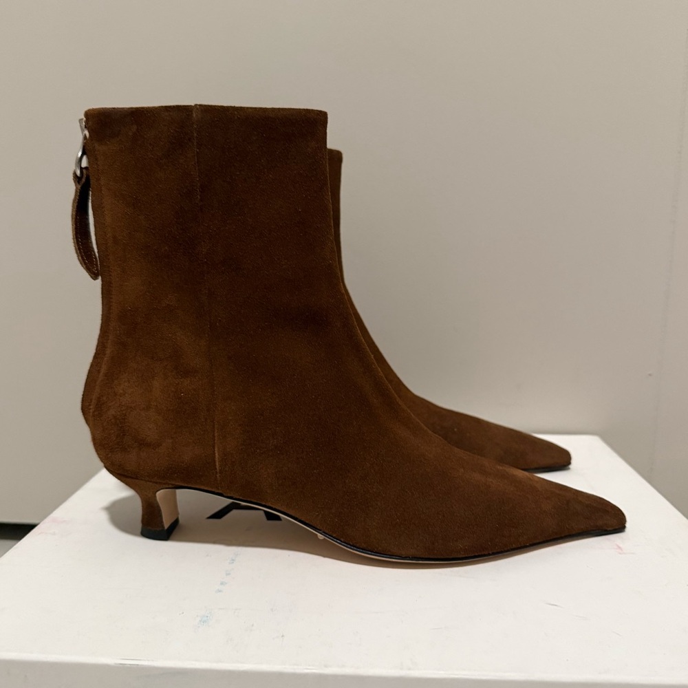 Aeyde Zoe Kitten Heel Boots, 38, Brown - Picture 2 of 16